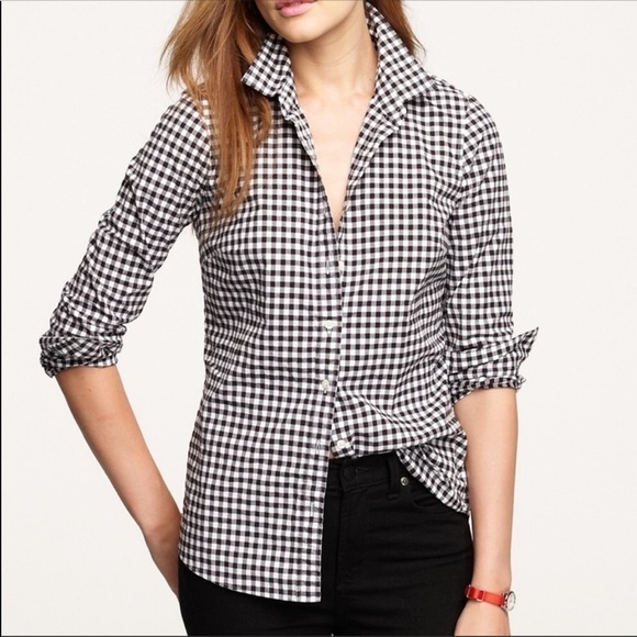 J Crew The Perfect Shirt gingham button down - Picture 1 of 6